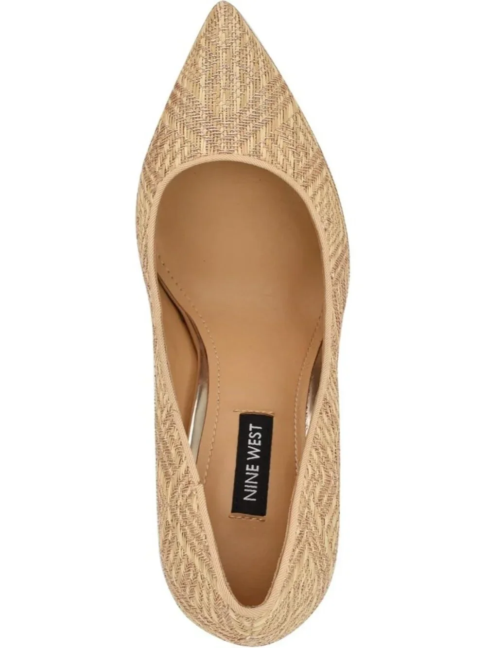 Women's Light Natural Pointed Toe Footbed Tatiana Pump Casual Covered Heel Shoes